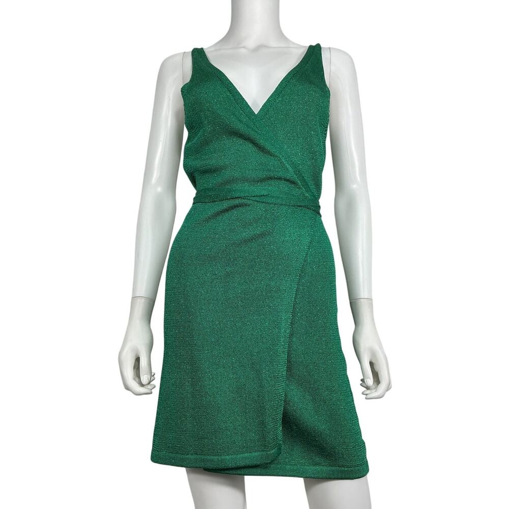 Lovers + Friends Knit Green Wrap Up Sweater Dress Size S - Picture 2 of 4